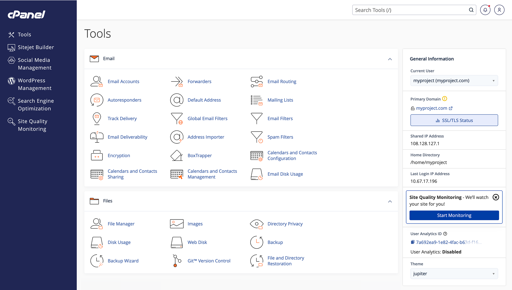 Kolay Yönetim Paneli - cPanel Web Hosting
