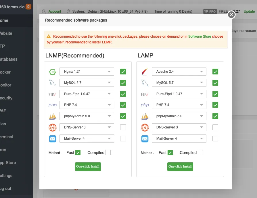 aaPanel LNMP LAMP Kurulumu